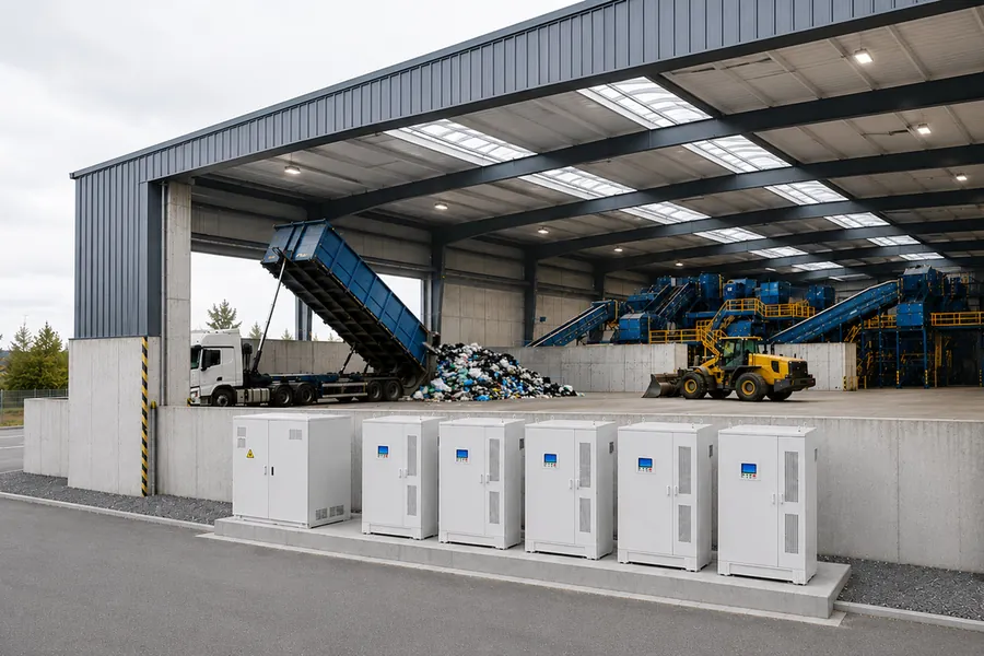 Batteriespeicher-Cluster an einem Betriebshof